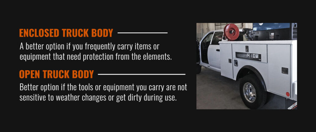 Enclosed Truck Body vs Open Truck Body